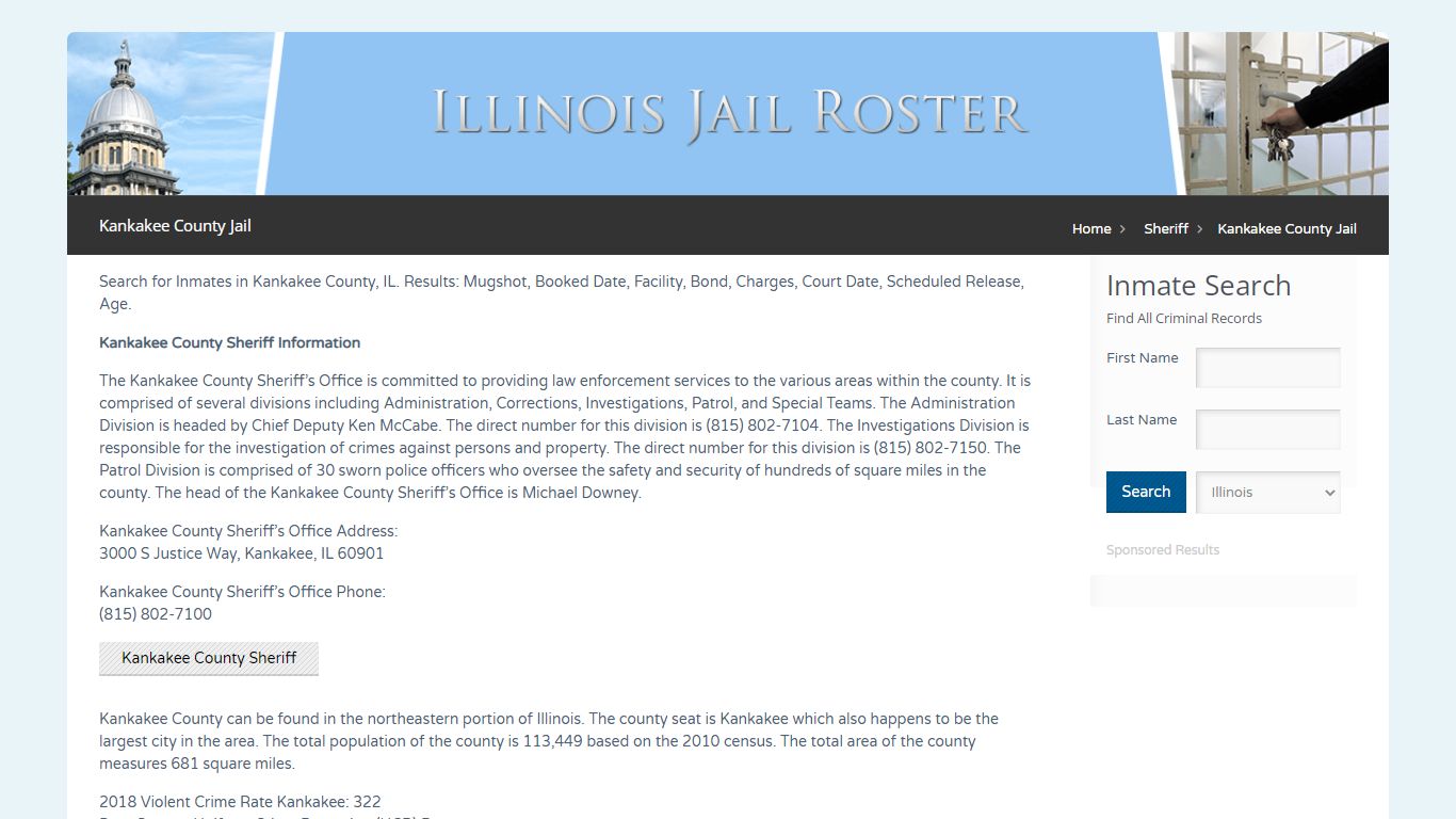 Kankakee County Jail | Jail Roster Search