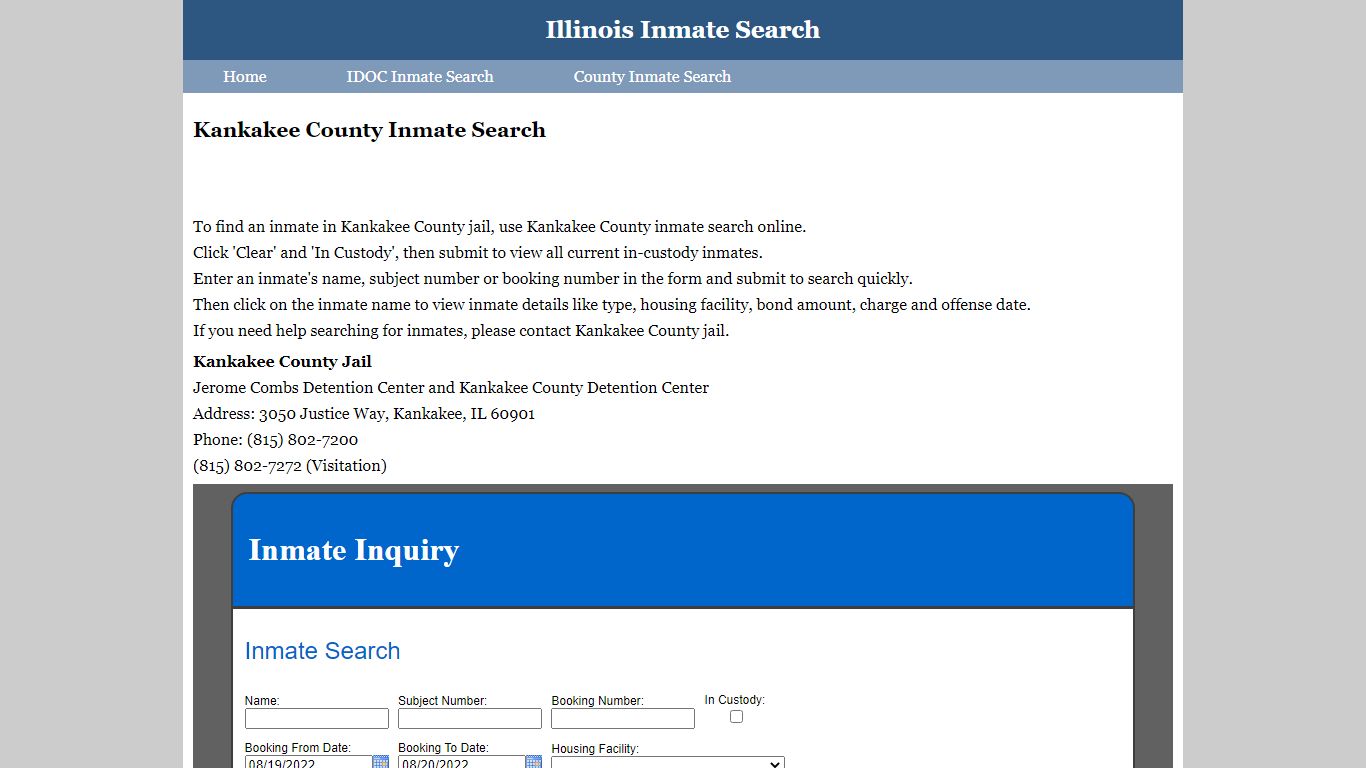 Kankakee County Inmate Search