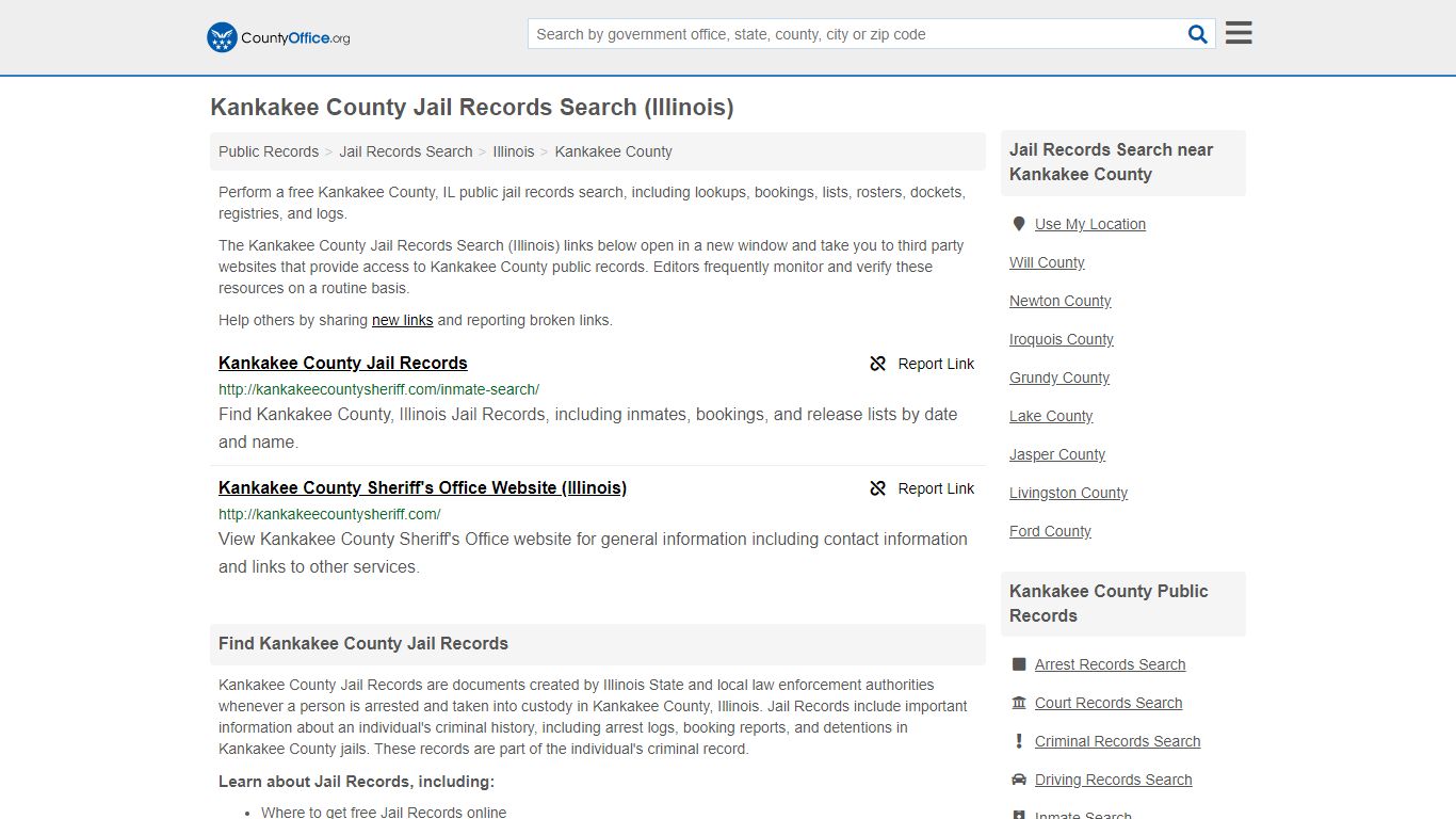 Kankakee County Jail Records Search (Illinois) - County Office